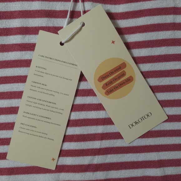 Dokotoo High Low Tank Top Womens L Striped Knit Sleeveless Blouse Christmas NWT - Picture 3 of 8